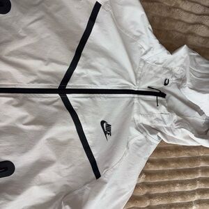 Nike White and Black Hooded Jacket